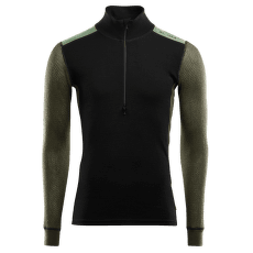 Koszulka z długim rękawem Aclima WoolNet Mockneck Shirt Men Jet Black / Olive Night / Dill