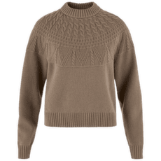 Sweter Fjällräven Övik Solid Jacquard Knit Women Suede Brown