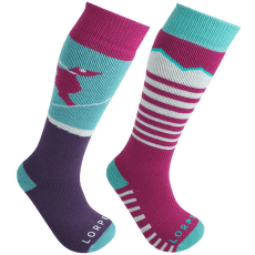 Podkolanówki Lorpen T1 MERINO KIDS SKI 2PACK ECO 2336 BERRY