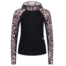 Koszulka z długim rękawem Mons Royale Bella Merino Long Sleeve Hood Women Rock Leopard/Black