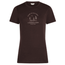 Koszulka z krótkim rękawem Icebreaker Merino 150 Tech Lite SS Tee Peaceful Pass Women BITTERSWEET