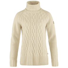 Sweter Fjällräven Övik Cable Knit Roller Neck Women Chalk White