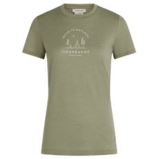 Koszulka z krótkim rękawem Icebreaker Merino 150 Tech Lite SS Tee Peaceful Pass Women LICHEN