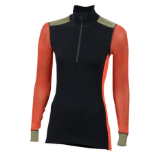 Koszulka z długim rękawem Aclima WoolNet Hiking Mock Neck shirt Women Jet Black/Poinciana/Capulet