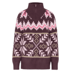 Sweter Kari Traa AMELIA KNIT COCOA/COCOA POWDER