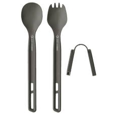 Sztućce Sea to Summit Frontier UL Cutlery Set - [2 Piece] Long Handle Spoon and Spork Aluminium Hard Anodised Grey