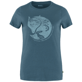 Koszulka z krótkim rękawem Fjällräven Arctic Fox Print T-Shirt Women Indigo Blue