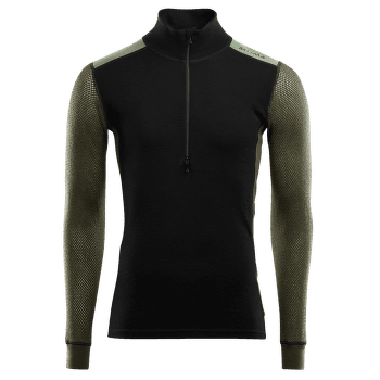 Koszulka z długim rękawem Aclima WoolNet Mockneck Shirt Men Jet Black / Olive Night / Dill