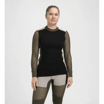 Koszulka z długim rękawem Aclima WoolNet Hiking Crew Neck Women Fudge / Dill / Olive Night