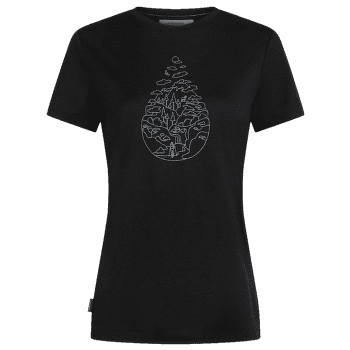 Koszulka z krótkim rękawem Icebreaker Merino 150 Tech Lite III SS Tee Hike Path Women BLACK