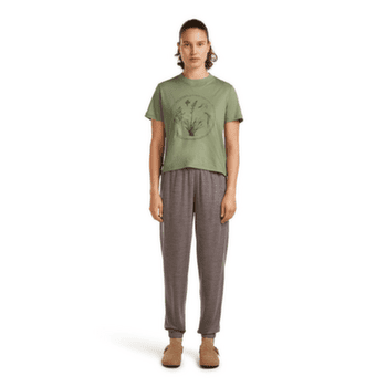 Koszulka z krótkim rękawem Icebreaker Merino 150 Tech Lite SS Crop Tee Seed Story Women PORCINI