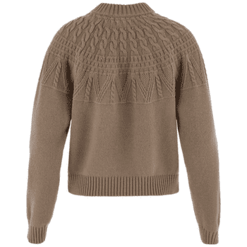 Sweter Fjällräven Övik Solid Jacquard Knit Women Suede Brown