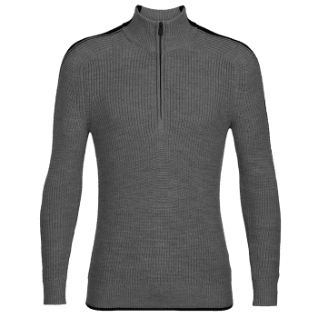 Pulower (zapięcie 3/4) Icebreaker Lodge LS Half Zip Sweater Men Gritstone HTHR/Black
