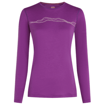 Koszulka z długim rękawem Icebreaker Merino 200 Oasis LS Crewe Mountain Pulse Women PASSION