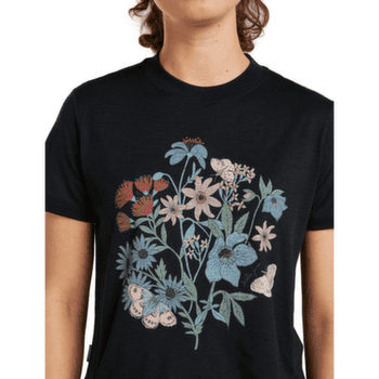 Koszulka z krótkim rękawem Icebreaker Merino 150 Tech Lite SS Crop Tee NZ Flora Women ECRU HTHR