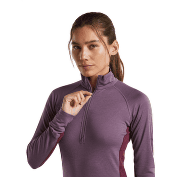 Koszulka z długim rękawem Icebreaker Merino 200 ZoneKnit™ LS Half Zip Women DK BERRY/GREY PLUM/CB
