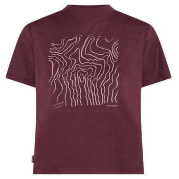 Koszulka z krótkim rękawem Icebreaker Merino 150 Tech Lite SS Crop Tee Great Heights Women DK BERRY
