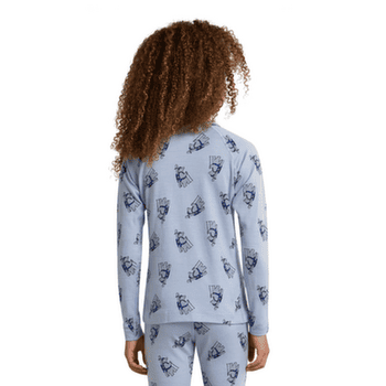 Koszulka z długim rękawem Icebreaker Merino 200 Oasis LS Crewe Bear Tour AOP Kids ZINC BLUE/AOP