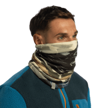 Chusta Buff MERINO HEAVYWEIGHT DIGITAL PRINTS ONLAR BLUE