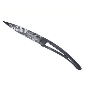 Nóż Deejo Tattoo Black Ride or Die – Ebony wood