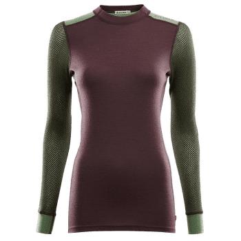 Koszulka z długim rękawem Aclima WoolNet Hiking Crew Neck Women Fudge / Dill / Olive Night