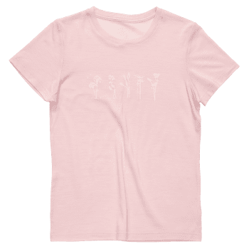 Koszulka z krótkim rękawem Devold Classic Flowers Tee Women 150A CHALK PINK