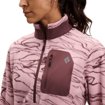 Pulower Black Diamond Rift HZ Fleece Jacket Women Relief-Meadow Rose-Fig
