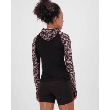 Koszulka z długim rękawem Mons Royale Bella Merino Long Sleeve Hood Women Rock Leopard/Black