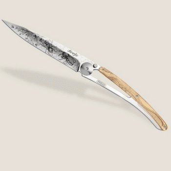 Nóż Deejo Tattoo Mirror olive wood Bees