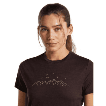 Koszulka z krótkim rękawem Icebreaker Merino 150 Tech Lite SS Tee Sparkling Stars Women OBSIDIAN