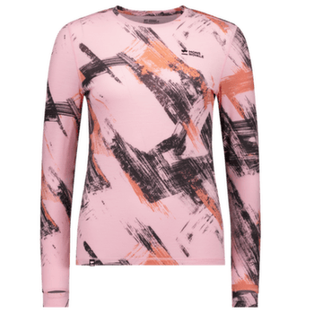 Koszulka z długim rękawem Mons Royale Cascade Merino Base Layer Long Sleeve Women Paintbrush Pink
