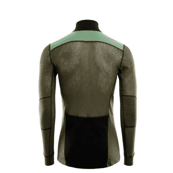 Koszulka z długim rękawem Aclima WoolNet Mockneck Shirt Men Jet Black / Olive Night / Dill