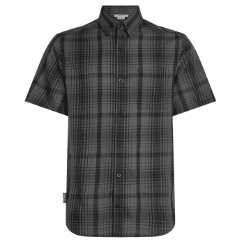 Koszulka z krótkim rękawem Icebreaker Merino 125 Cool-Lite™ Steveston SS Shirt Plaid Men OBSIDIAN/BLACK/P