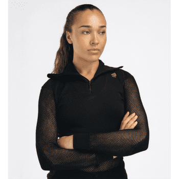 Koszulka z długim rękawem Aclima WoolNet Polo W/Zip Women Jet Black