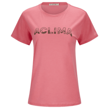 Koszulka z krótkim rękawem Aclima LightWool Tee Logo Women Sun Kissed Coral