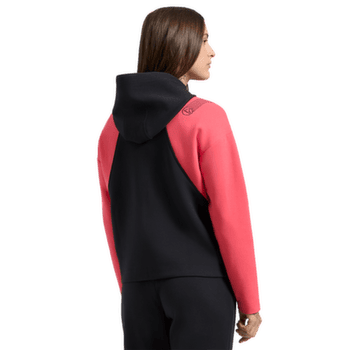 Bluza La Sportiva PODIUM HOODY BIG LOGO Women Black/Hibiscus