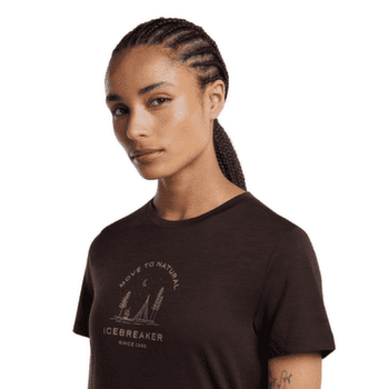 Koszulka z krótkim rękawem Icebreaker Merino 150 Tech Lite SS Tee Peaceful Pass Women LICHEN