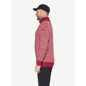 Sweter Devold Svalbard Refined High Neck 207A HINDBERRY/OFFWHITE
