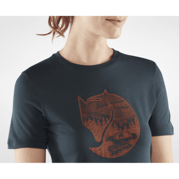 Koszulka z krótkim rękawem Fjällräven Abisko Wool Fox SS Women Lavender Mist- Dark Navy