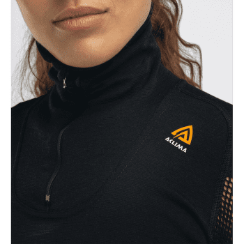 Koszulka z długim rękawem Aclima WoolNet Polo W/Zip Women Jet Black