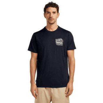 Koszulka z krótkim rękawem Icebreaker Merino 150 Tech Lite SS Tee Evolving Layers Men Midnight Navy