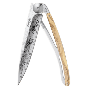 Nóż Deejo Tattoo Mirror olive wood Bees