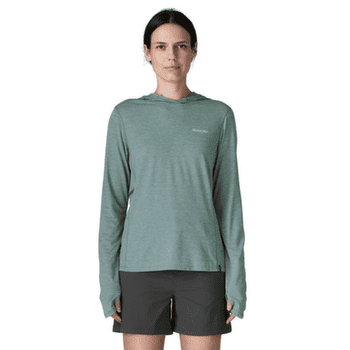 Koszulka z długim rękawem Patagonia Cap Cool Sun Hoody Peak Visions Women Nouveau Green - Blue Sage X-Dye