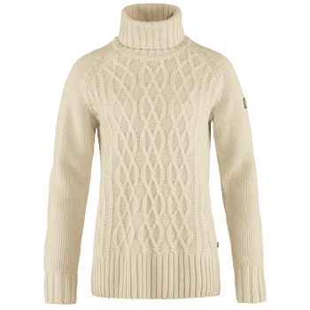 Sweter Fjällräven Övik Cable Knit Roller Neck Women Chalk White