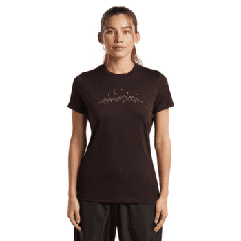 Koszulka z krótkim rękawem Icebreaker Merino 150 Tech Lite SS Tee Sparkling Stars Women OBSIDIAN