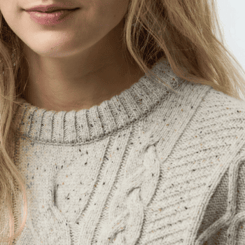 Sweter Fjällräven Övik Cable Knit Women Black