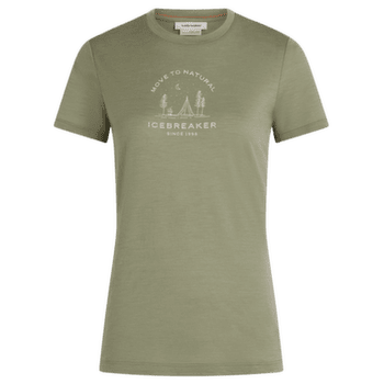 Koszulka z krótkim rękawem Icebreaker Merino 150 Tech Lite SS Tee Peaceful Pass Women LICHEN