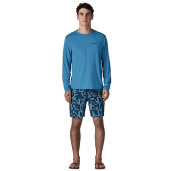 Koszulka z długim rękawem Patagonia LONG-SLEEVED CAP COOL DAILY SHIRT - BROADSHORT LOGO Men Shore Blue - Light Shore Blue X-Dye
