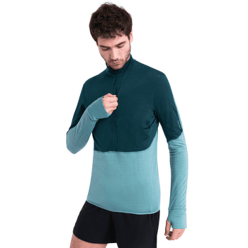 Bluza Icebreaker Merino 200 Realfleece™ Descender LS Half Zip Men BLACK/GRAPHITE/CB