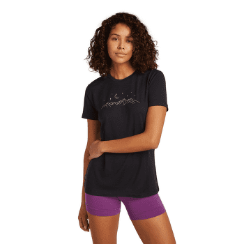 Koszulka z krótkim rękawem Icebreaker Merino 150 Tech Lite SS Tee Sparkling Stars Women OBSIDIAN